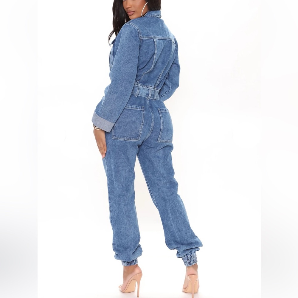 Fashion Nova Day Trips Denim Jumpsuit - Picture 2 of 10